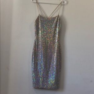 Super fun disco sequin print dress